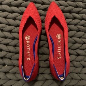 Rothy’s The Point Flats Shoes Chili Red Sz 5 NWOT